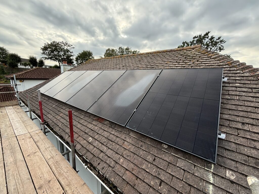 single row of roof panels