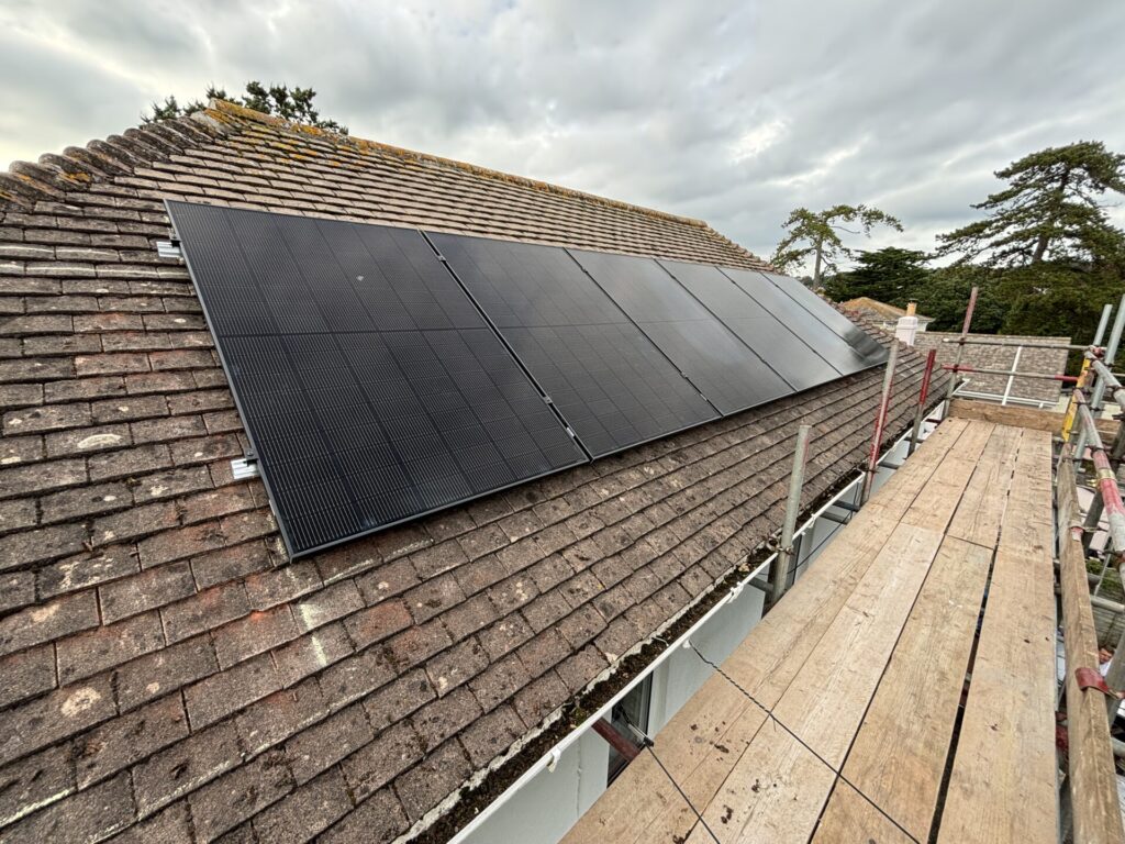 row of solar panels
