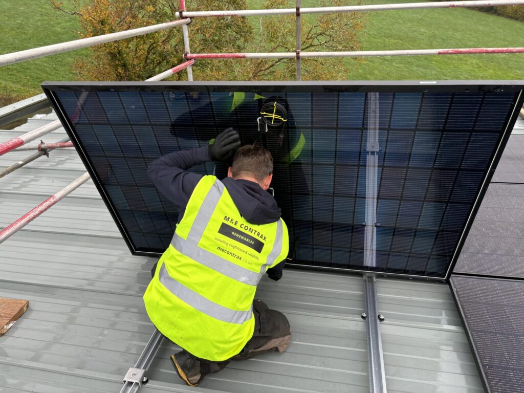installing solar panel
