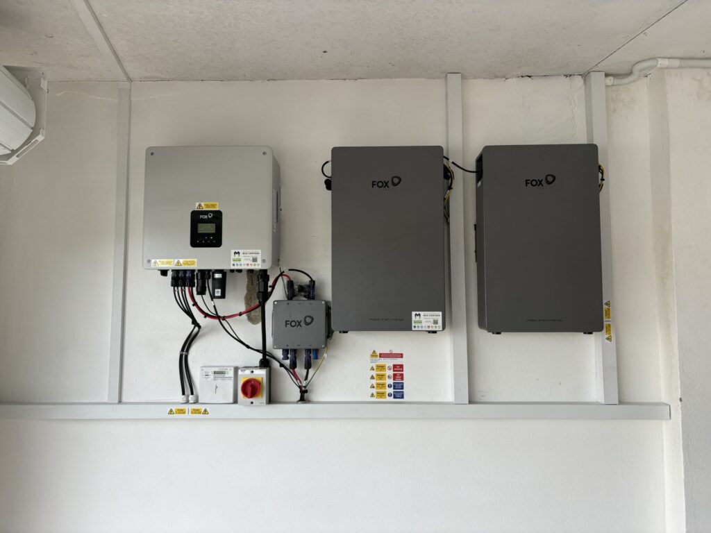 front shot of solar equipment