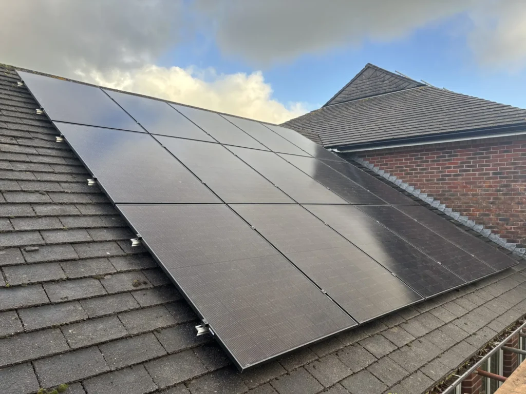 solar panels at roof top