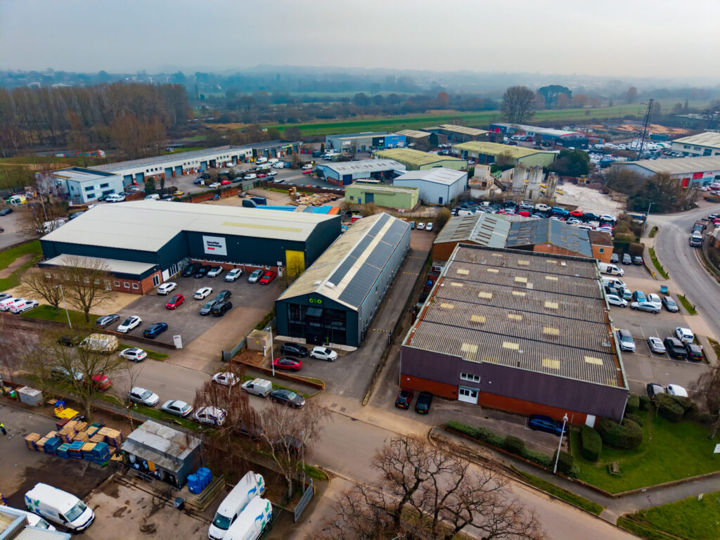 Marsh Barton drone shot of Golf Shop Online