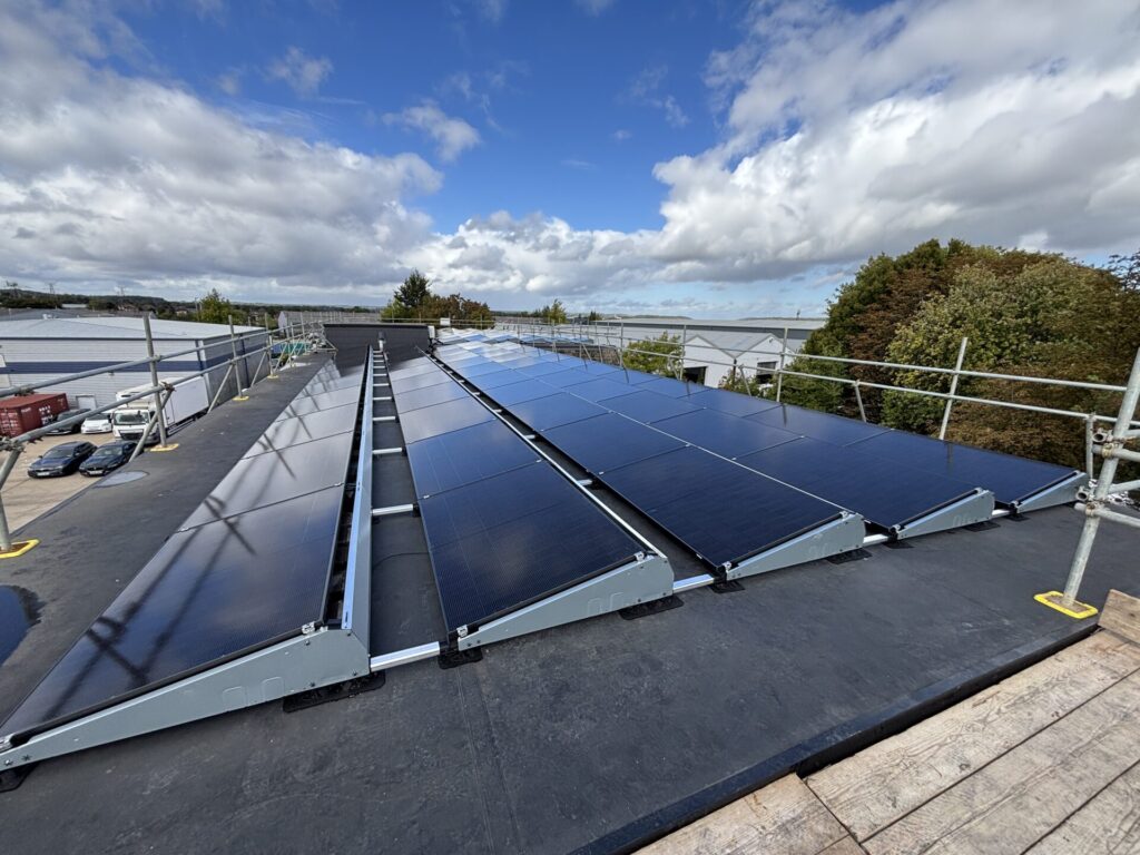 solar panels installed on a flat roof