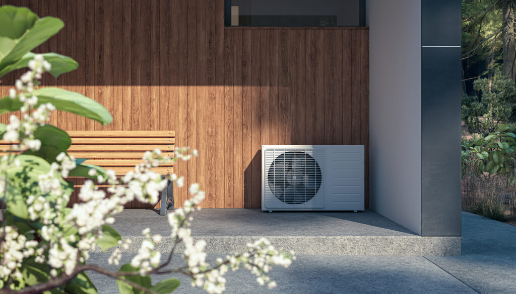 Air heat pump installed