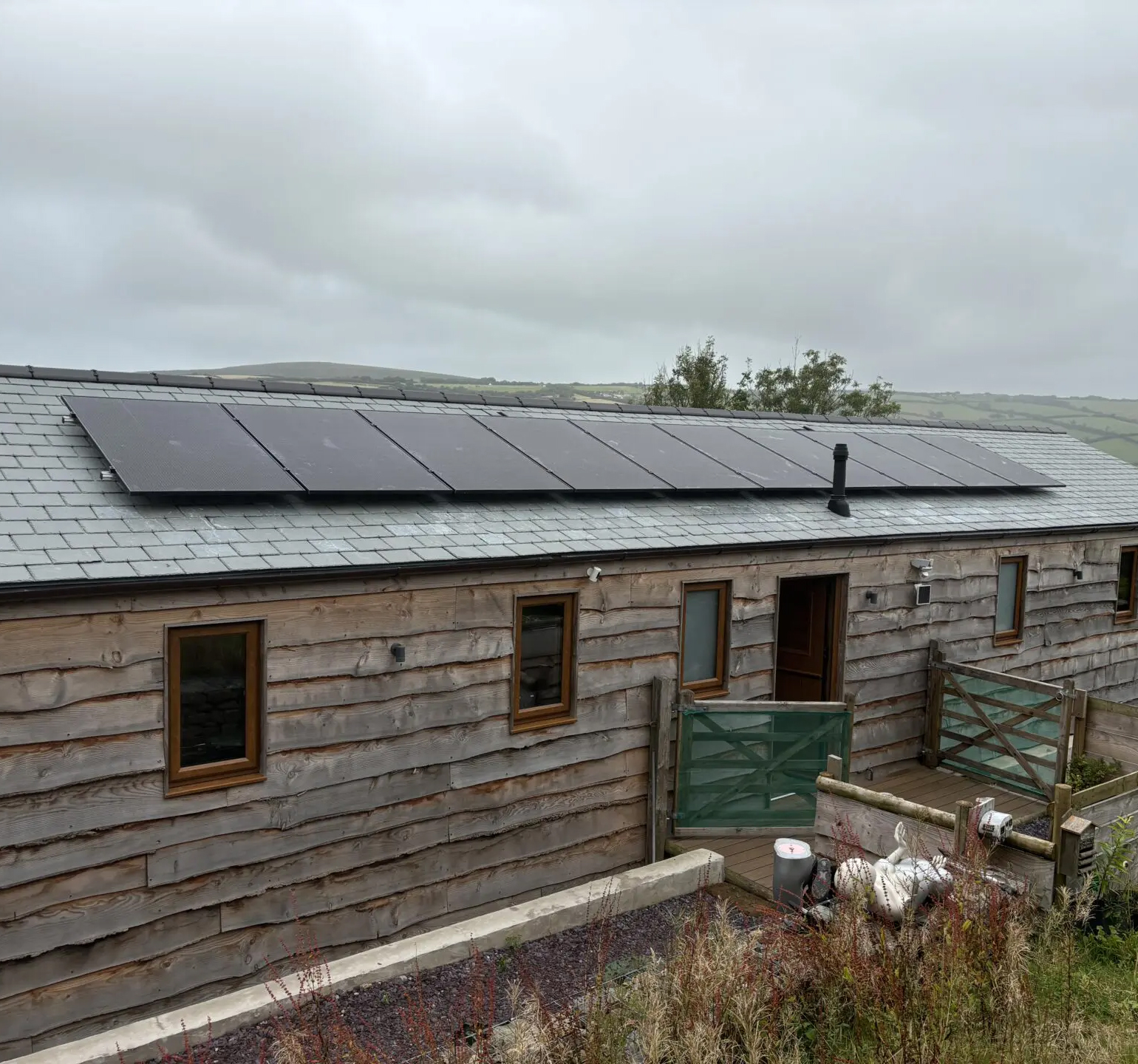 solar panels on roof